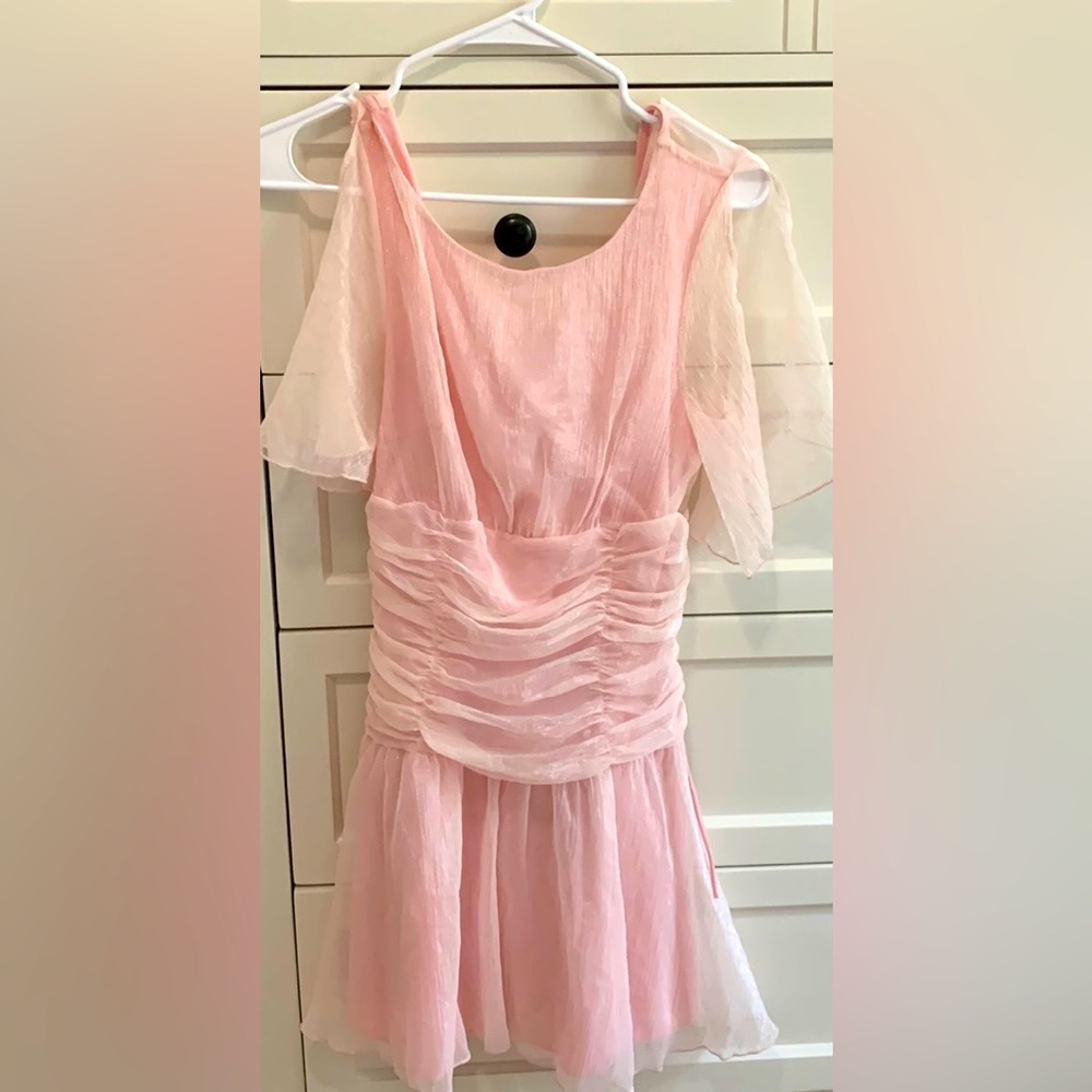 Lucy in the Sky ruched waist dress in blush